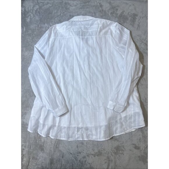 Women’s Soft Surroundings Button Up Blouse embroidered beaded White Plus 3X - Picture 11 of 14